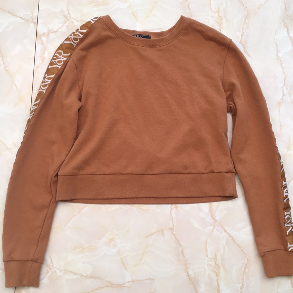 YOUNG & RECKLESS rust cropped sweatshirt